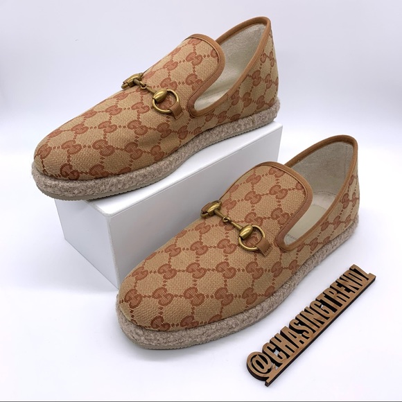 GUCCI Women’s GG Canvas Beige Espadrilles 609424 - Picture 6 of 14